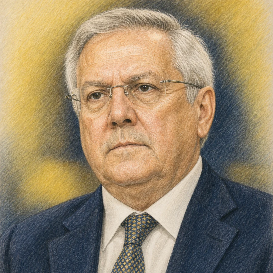 Aziz Yıldırım yüz benzerliği denetlenmiş renkli kalem portresi
