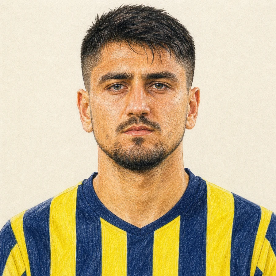 Cengiz Ünder yüz benzerliği denetlenmiş renkli kalem portresi