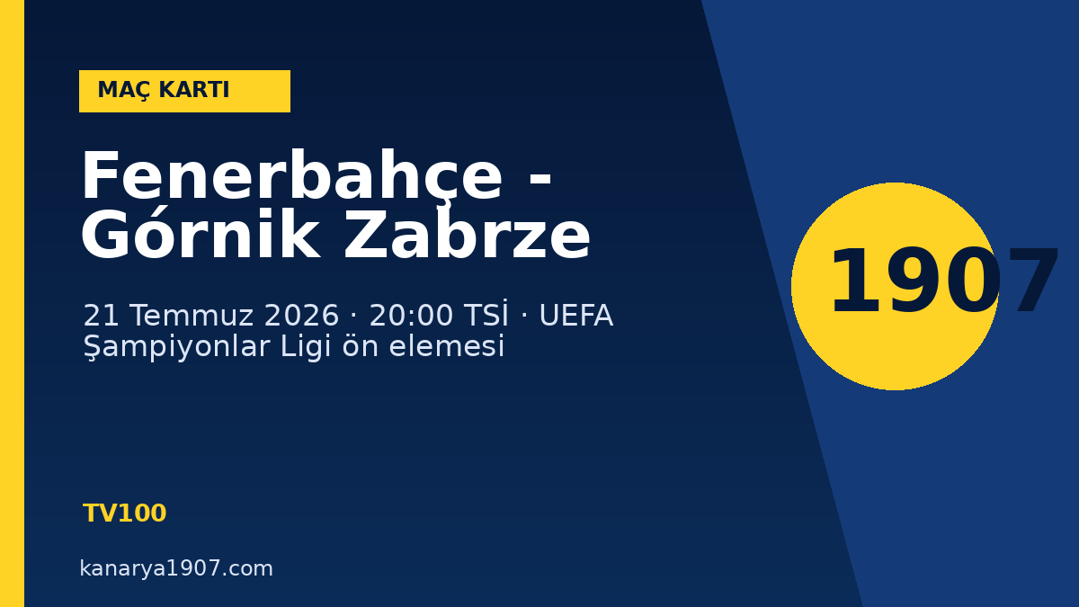 Fenerbahçe – Górnik Zabrze maçı: saat, kanal, kadrolar ve sonuç – Kanarya1907 Maç Merkezi