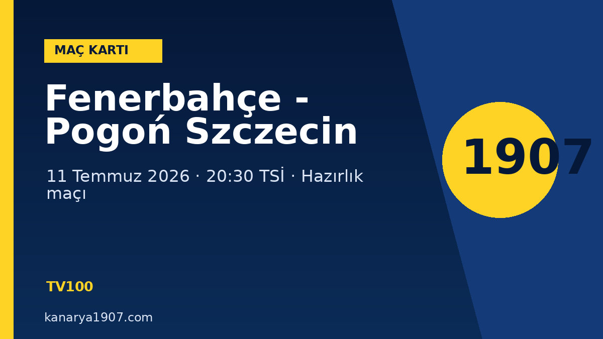 Fenerbahçe – Pogoń Szczecin maçı: saat, kanal, kadrolar ve sonuç – Kanarya1907 Maç Merkezi